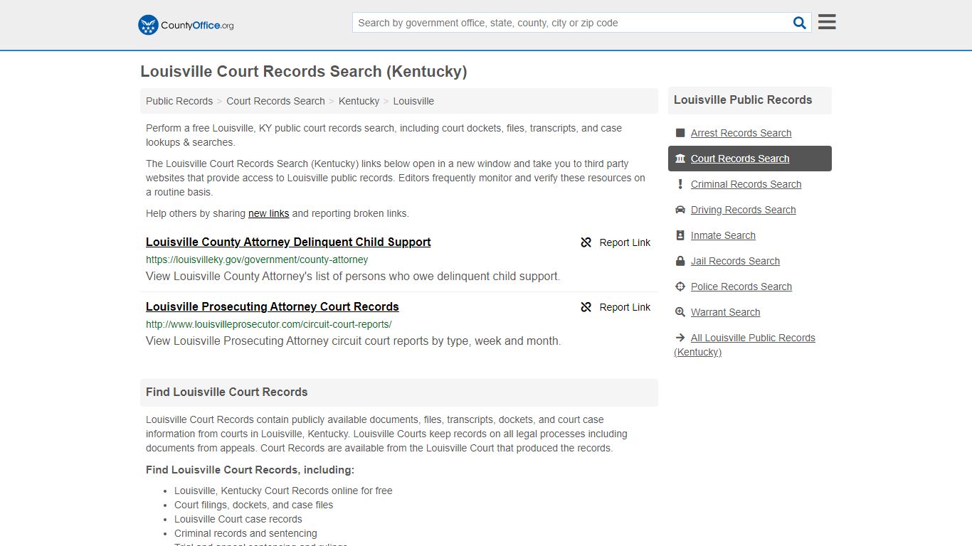 Court Records Search - Louisville, KY (Adoptions, Criminal, Child ...