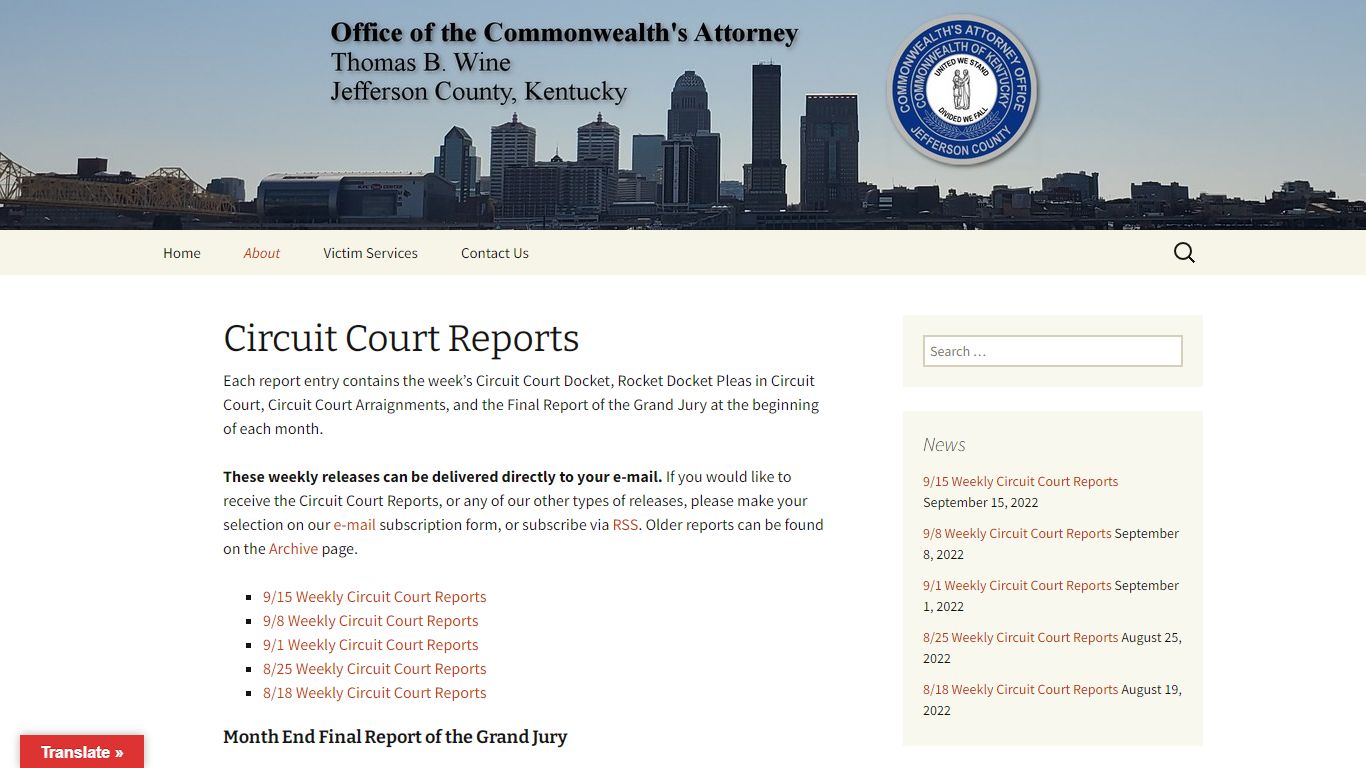 Circuit Court Reports | Office of the Commonwealth’s Attorney